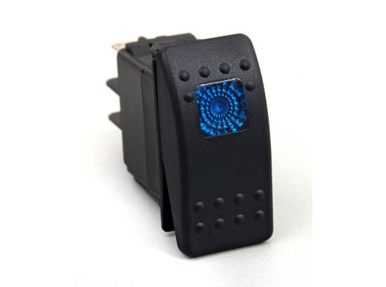 Rocker Switch (Blue Light 20 AMP Single Pole Black)