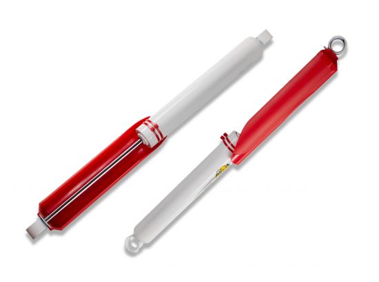 2.0 Monotube Shock Guard Red with Zip Tie - Pair