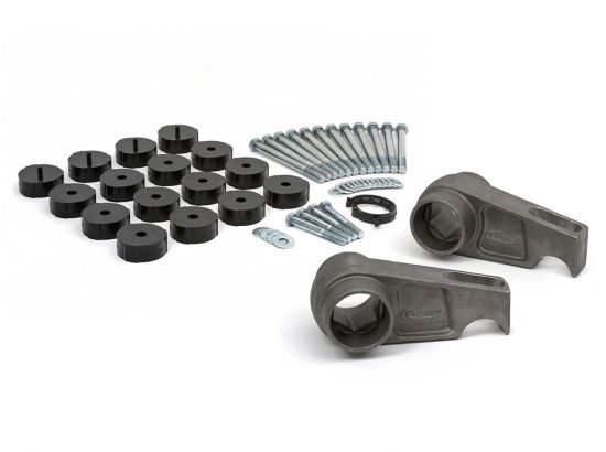 Hummer H3-H3T 1" Front and Rear Coil Spacers, 2" Front Torsion Key with Body Mount Bushings